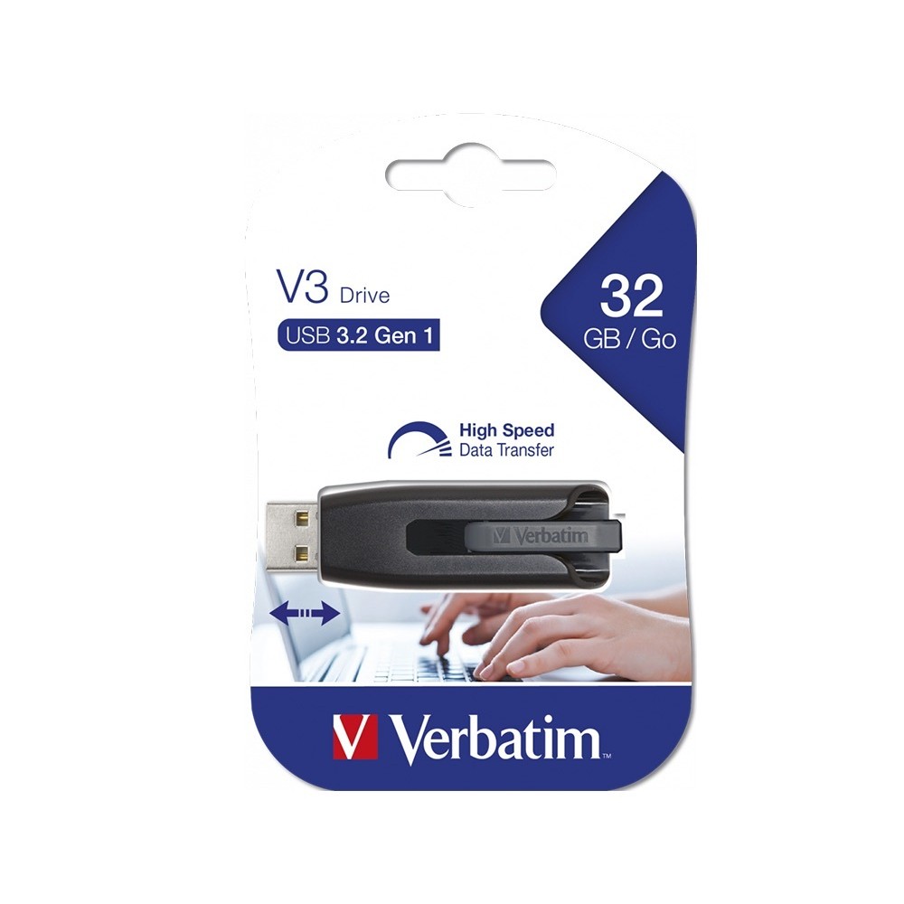 Флеш-накопитель Verbatim V3 32GB, USB 3.2 Gen1, R/W 80/25 МБ/с
