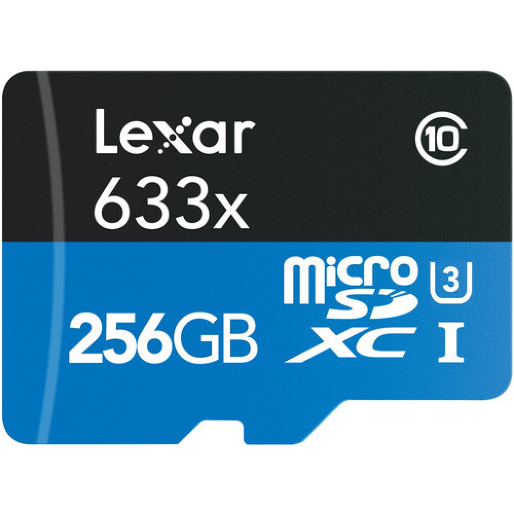 Карта памяти Lexar High-Performance 633x Blue microSDXC 256GB UHS-I U3 V30 A1, R/W 100/45 МБ/с