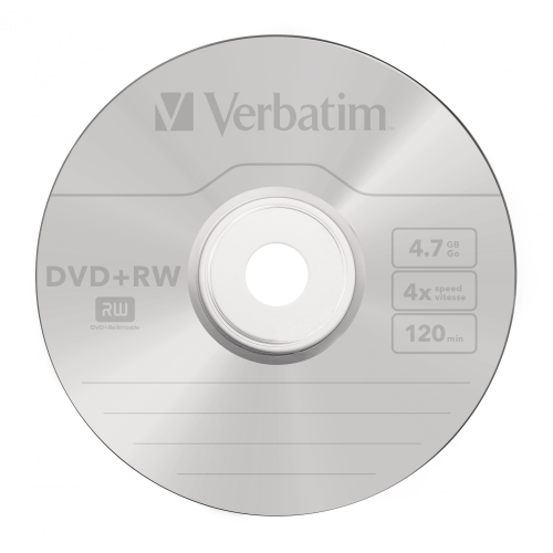 Оптический диск Verbatim DVD+RW 4.7GB 4X SERL Matt Silver, Spindle, 10 шт
