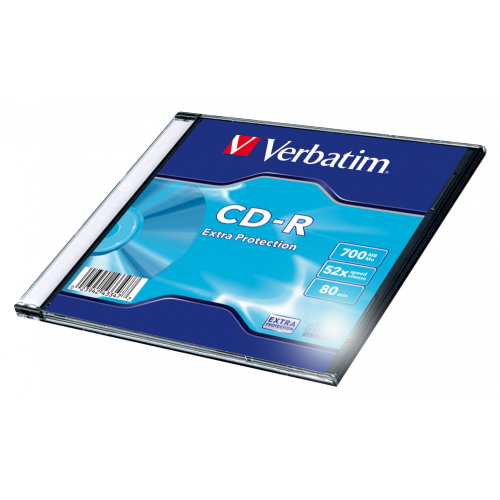 Оптический диск Verbatim CD-R 700MB 52X Extra Protection, Slim Case, 1 шт