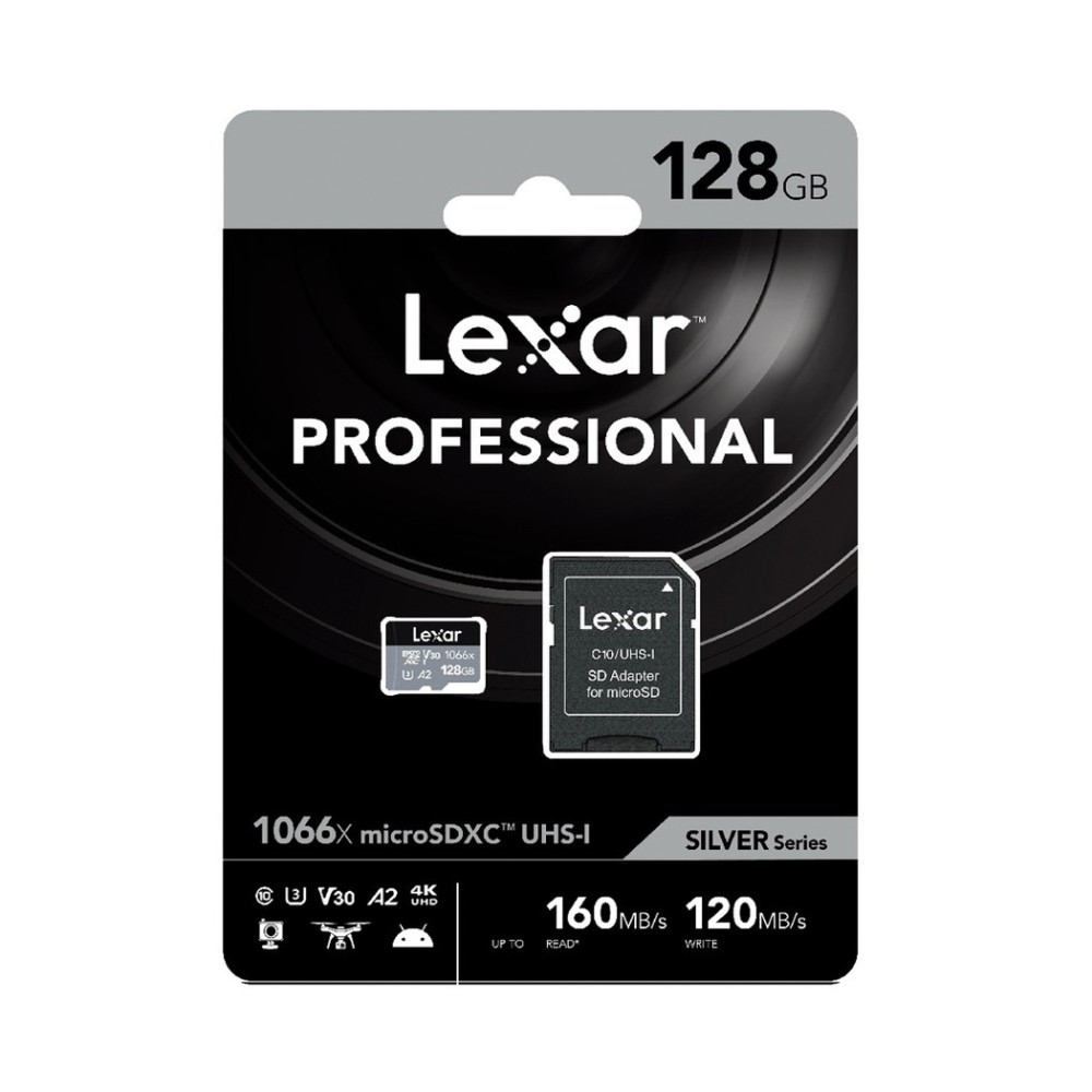 Карта памяти Lexar Professional 1066x Silver microSDXC 128GB UHS-I U3 V30 A2, R/W 160/120 МБ/с