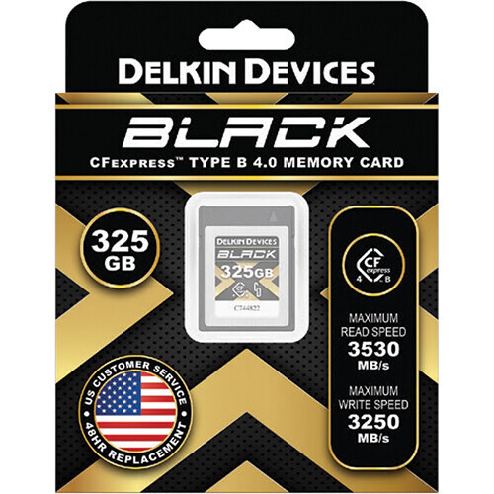 Карта памяти Delkin Devices Black 4.0 CFexpress Type B 325GB, R/W 3530/3250 МБ/с