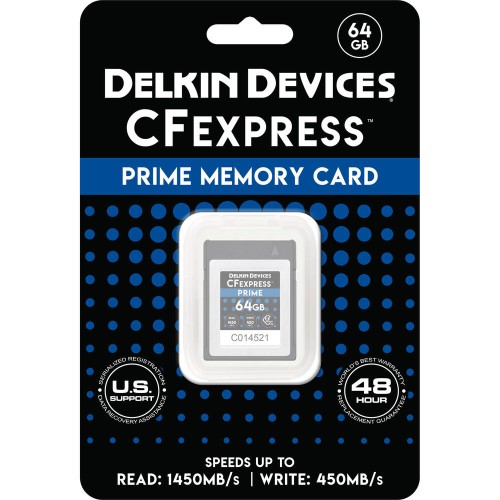 Карта памяти Delkin Devices Prime CFexpress Type B 64GB, R/W 1450/450 МБ/с