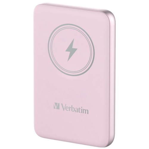 Портативный аккумулятор Verbatim Charge‘n’Go Power Bank 10000 мАч с беспроводной зарядкой, розовый