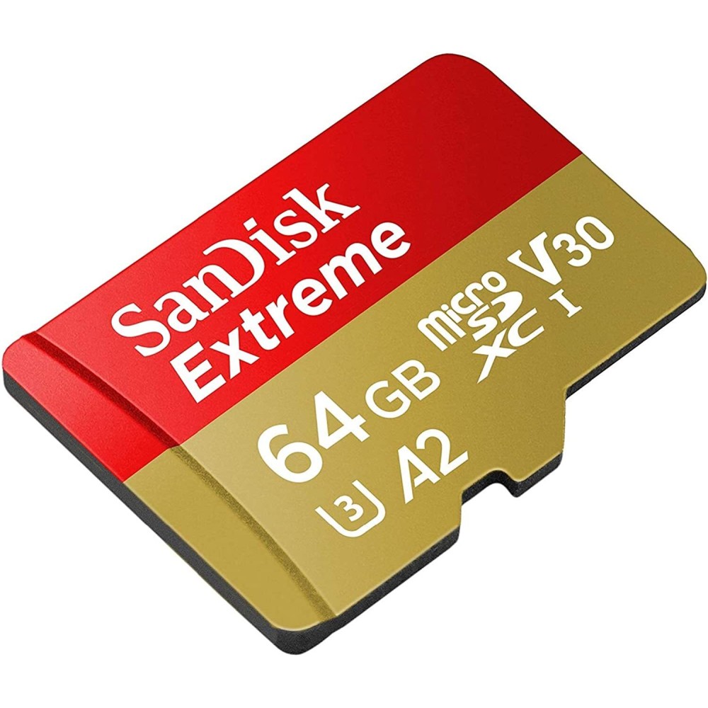 Карта памяти SanDisk Extreme microSDXC 64GB UHS-I U3 V30 A2, R/W 170/80 МБ/с