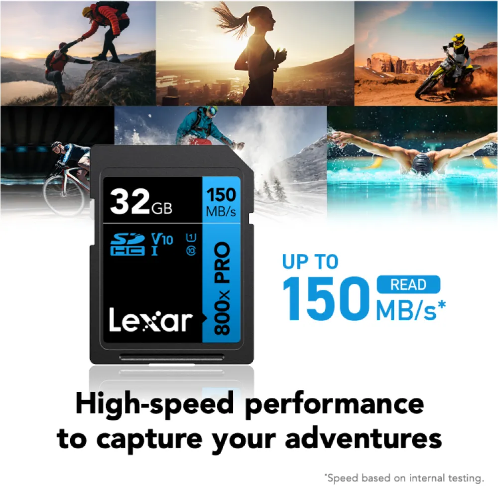 Карта памяти Lexar High-Performance 800x Blue PRO SDHC 32GB UHS-I U1 V10, R/W 150/45 МБ/с