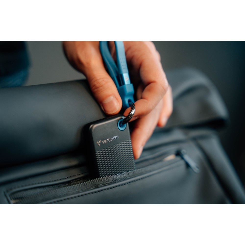 Внешний накопитель Verbatim Pocket SSD 1TB, USB 3.2 Gen2, R/W 1000/1000 МБ/с черный/синий