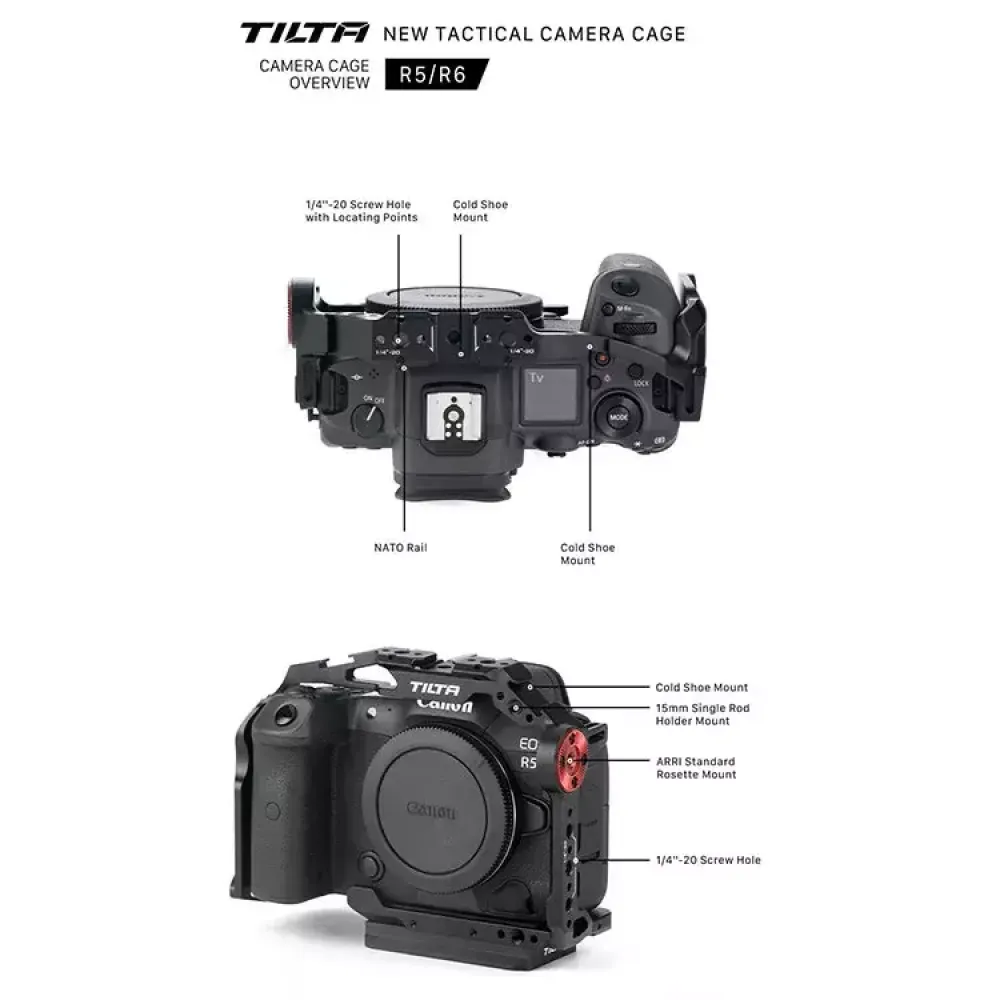 Клетка Tilta Camera Cage Kit V2 kit A для Canon R5 R6, черная (TA-T22-A-B-V2)