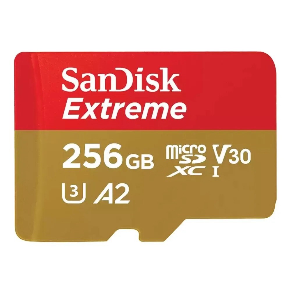 Карта памяти SanDisk Extreme microSDXC 256GB UHS-I U3 V30 A2, R/W 190/130 МБ/с
