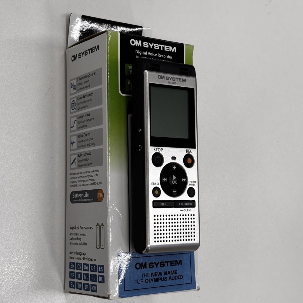 Диктофон OM System WS-882 (4GB) стерео серебристый (как новый)