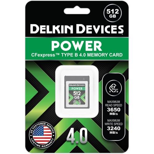Карта памяти Delkin Devices Power CFexpress Type B 512GB 4.0, R/W 3650/3240 МБ/с