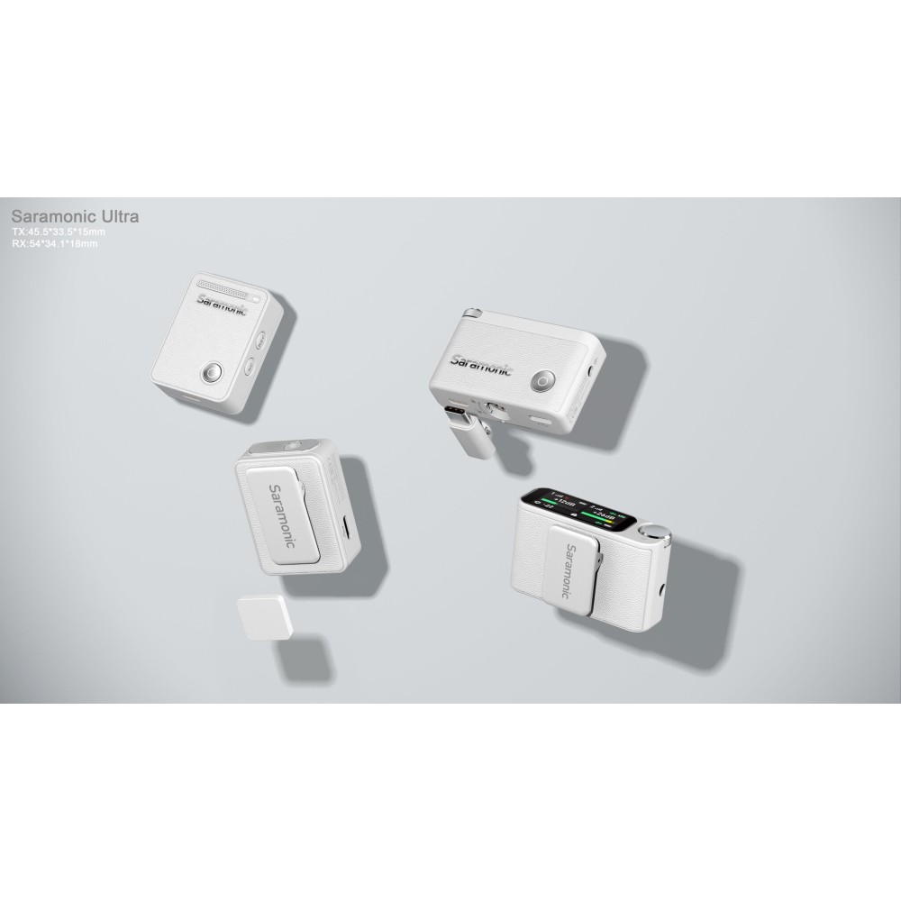Радиосистема Saramonic Ultra 02 (TX+TX+RX) приемник + 2 передатчика универсальная, белая