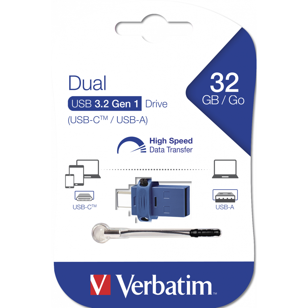 Флеш-накопитель Verbatim Dual USB 3.2 Gen1 Type-C/USB-A 32GB