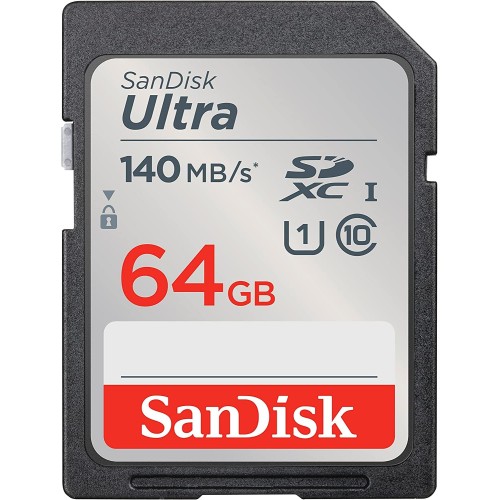 Карта памяти SanDisk Ultra SDXC 64GB UHS-I, R 140 МБ/с