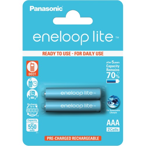 Аккумулятор Panasonic Eneloop Lite BK-4LCCE/2BE 550 mAh 2шт AAA