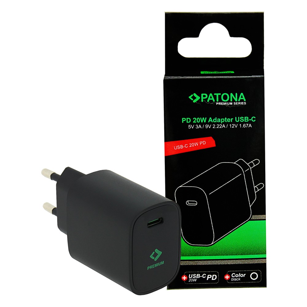 Сетевое зарядное устройство Patona Premium PD20W ADAPTER 1xUSB-C