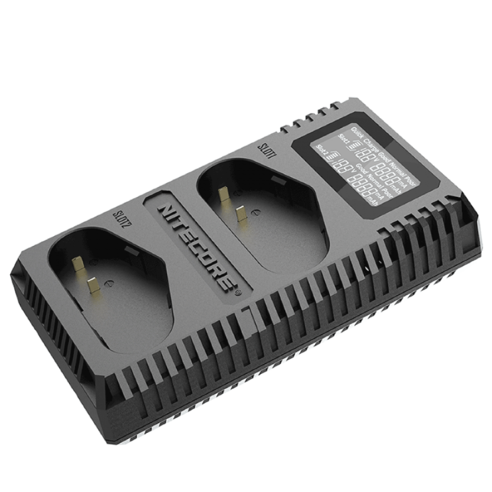 Зарядное устройство Nitecore UCN4PRO Dual Slot USB Charger QC 2.0 для аккумуляторов LP-E19/LP-E4/LP-