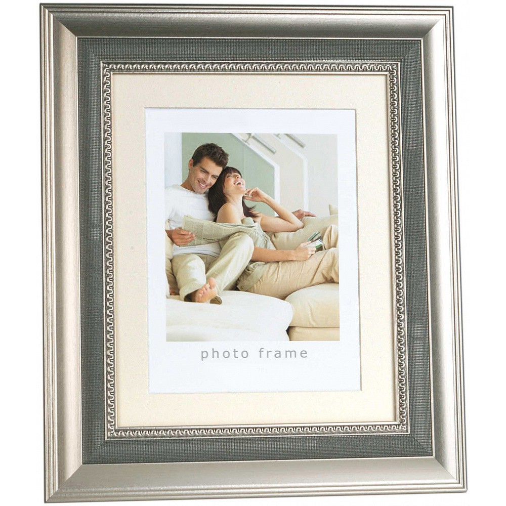Фоторамка Innova Durham Silver 15x20 с паспарту 10x15, пластик/стекло, серебристый (PI8683)