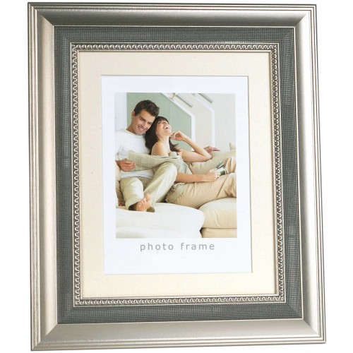 Фоторамка Innova Durham Silver 15x20 с паспарту 10x15, пластик/стекло, серебристый (PI8683)