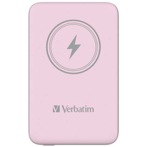 Портативный аккумулятор Verbatim Charge‘n’Go Power Bank 10000 мАч с беспроводной зарядкой, розовый