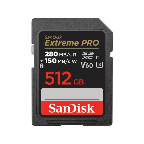 Карта памяти SanDisk Extreme Pro SDXC 512GB UHS-II U3 V60, R/W 280/150 МБ/с