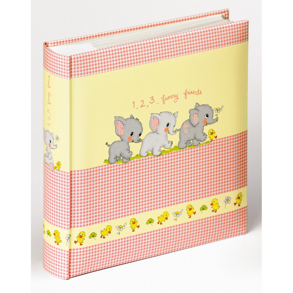 Фотоальбом Walther Funny Friends 10x15 на 200 фото, с кармашками, картон, розовый (ME-182-R)