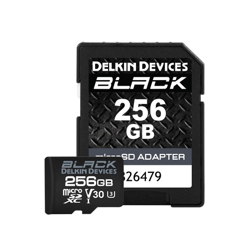 Карта памяти Delkin Devices Black microSDXC 256GB UHS-I U3 V30, R/W 90/90 МБ/с