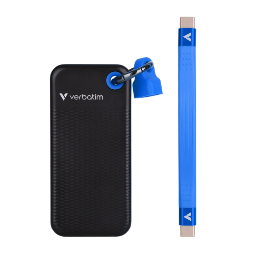 Внешний накопитель Verbatim Pocket SSD 1TB, USB 3.2 Gen2, R/W 1000/1000 МБ/с черный/синий