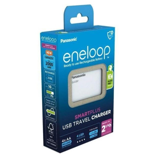 Зарядное устройство Panasonic Eneloop SmartPlus USB Travel Charger BQ-CC87 + 4шт АА 2000 mAh