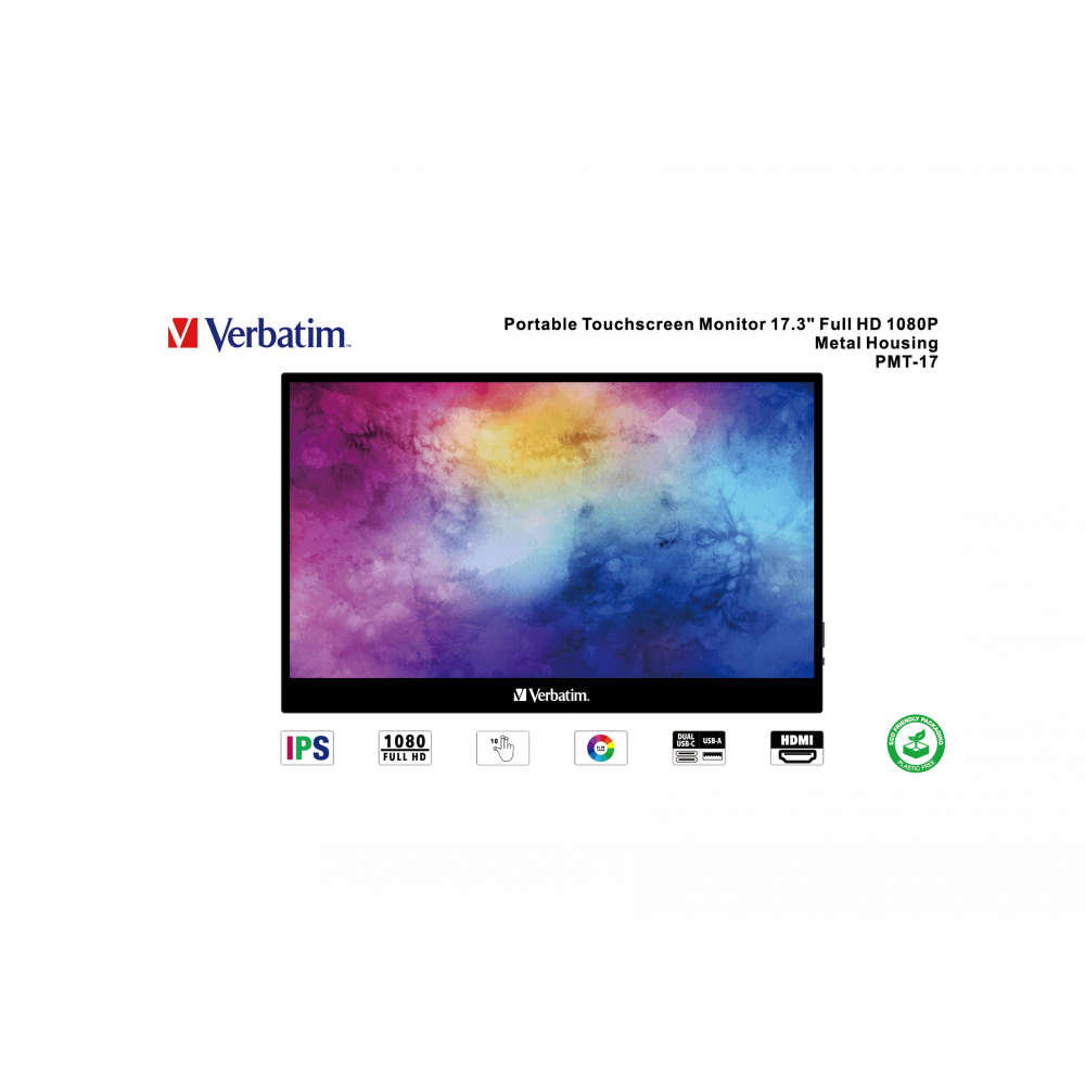 Портативный сенсорный монитор Verbatim PMT-17 Portable Touchscreen Monitor 17.3" Full HD 1080p
