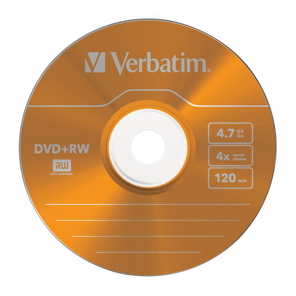 Оптический диск Verbatim DVD+RW 4.7GB 4X SERL Colour, Slim Case, 5 шт