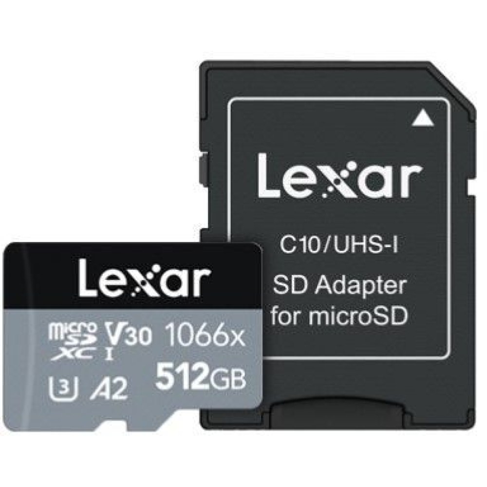Карта памяти Lexar Professional 1066x Silver microSDXC 512GB UHS-I U3 V30 A2, R/W 160/120 МБ/с
