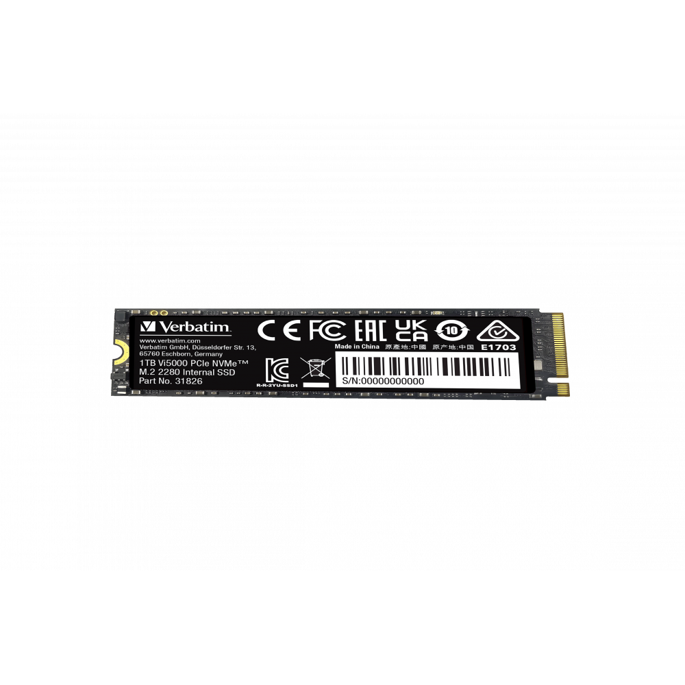 Внутренний накопитель Verbatim VI5000 M.2 SSD PCIe4 NVMe 1TB, R/W 5000/4500 МБ/с