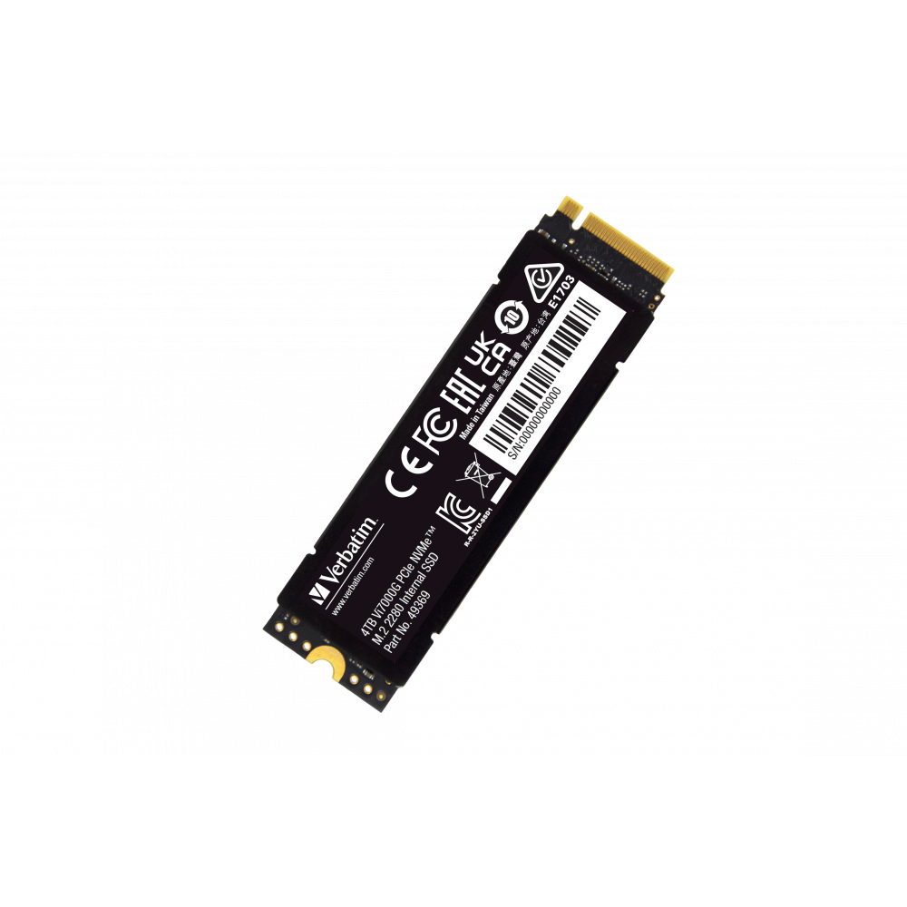 Внутренний накопитель Verbatim VI7000G SSD PCIe NVMe 4TB, R/W 7000/6500 МБ/с