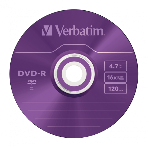 Оптический диск Verbatim DVD-R 4.7GB 16X AZO Color, Slim Case, 5 шт