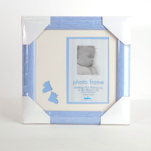 Фоторамка Innova Baby Brights 18x18 с паспарту 10x15, пластик/стекло, голубой (PI02360)