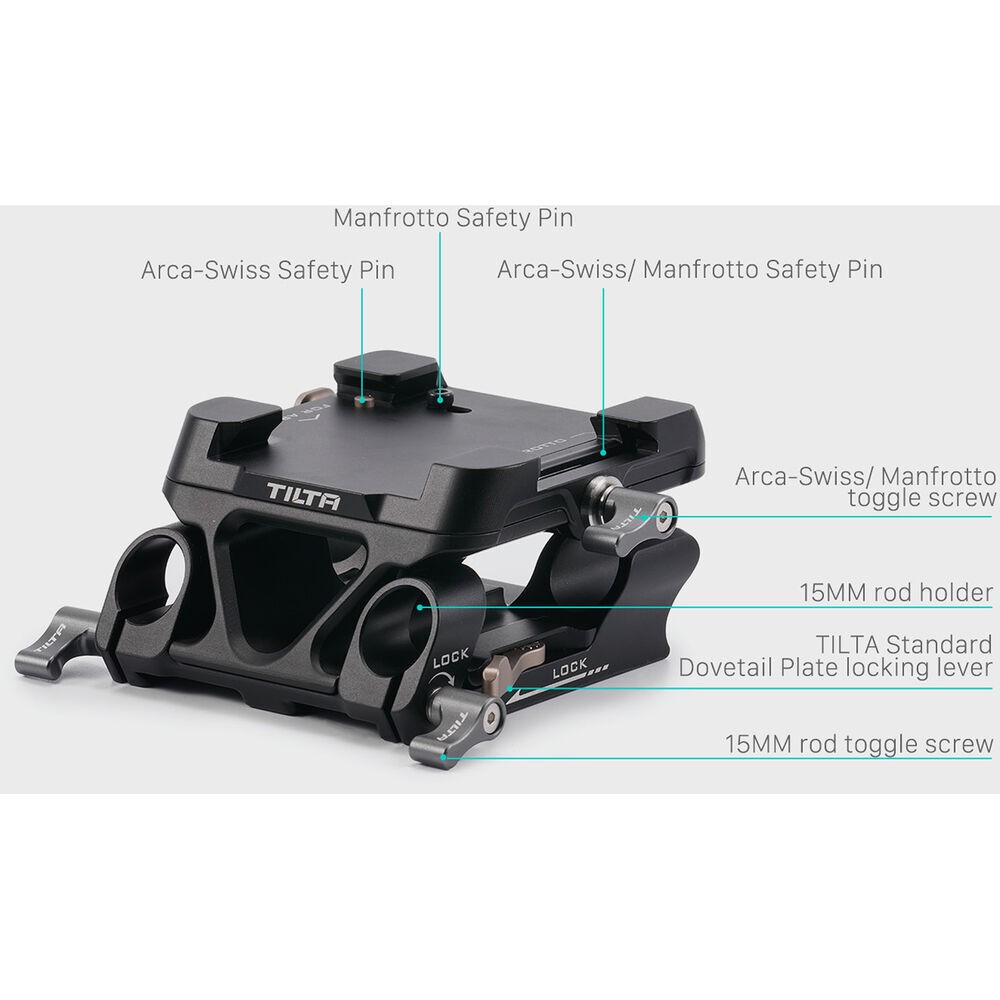 Базовая площадка Tilta 15mm LWS Arca Manfrotto Dual Baseplate Kit черная (TA-DBPK-B)