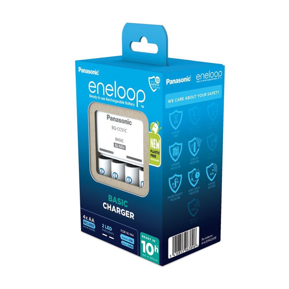 Зарядное устройство Panasonic Eneloop Basic K-KJ51MCD40E для AA/AAA + 4шт AA 2000 mAh