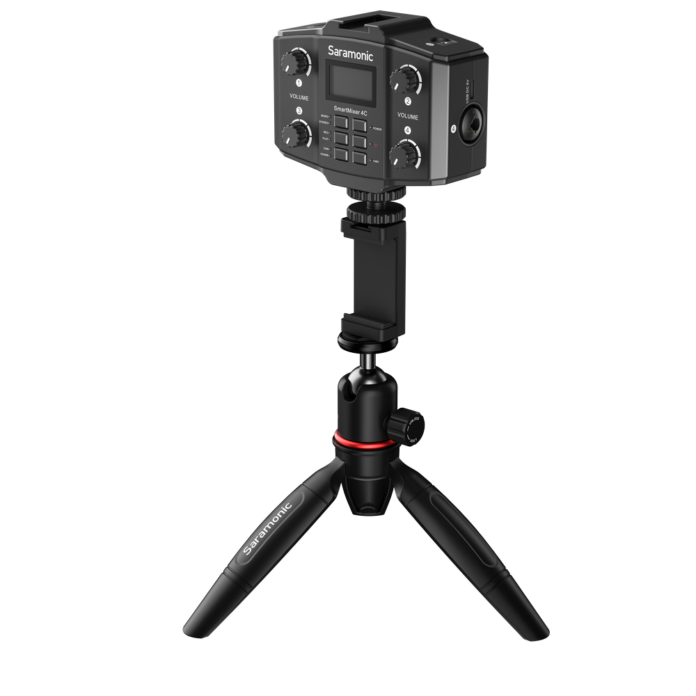 Микшер Saramonic SmartMixer 4C 4-канальный с функцией записи вход: 2х 3,5 мм и 2х XLR / 1/4"; выход