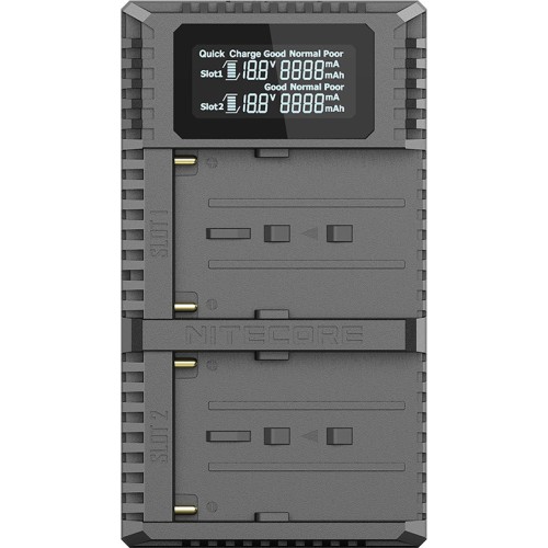 Зарядное устройство Nitecore USN3 PRO Dual Slot USB Charger QC 2.0 для аккумуляторов NP-FM500H и NP-F серии