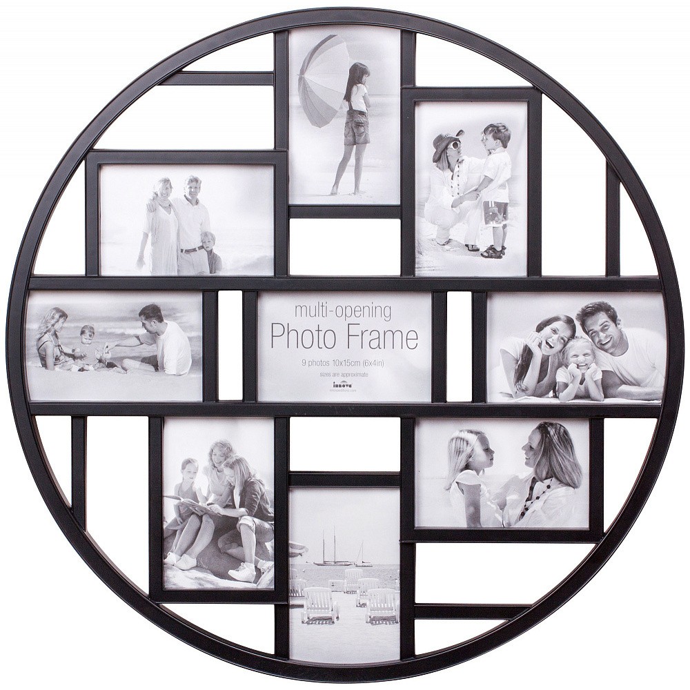 Мультирамка-коллаж Innova Maggiore XX Circular 10x15, пластик/стекло, черная (PI04976)