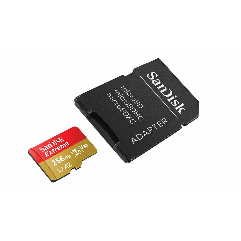 Карта памяти SanDisk Extreme microSDXC 256GB UHS-I U3 V30 A2, R/W 160/90 МБ/с с адаптером