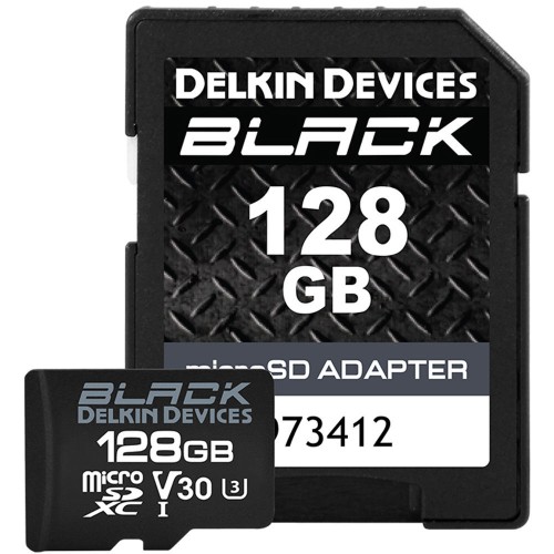 Карта памяти Delkin Devices Black microSDXC 128GB UHS-I U3 V30, R/W 90/90 МБ/с