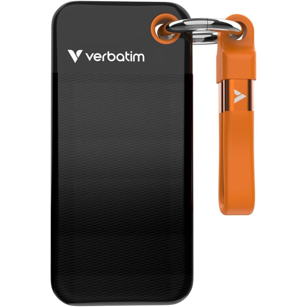 Внешний накопитель Verbatim Pocket SSD 1TB, USB 3.2 Gen2, R/W 1000/1000 МБ/с черный/оранж