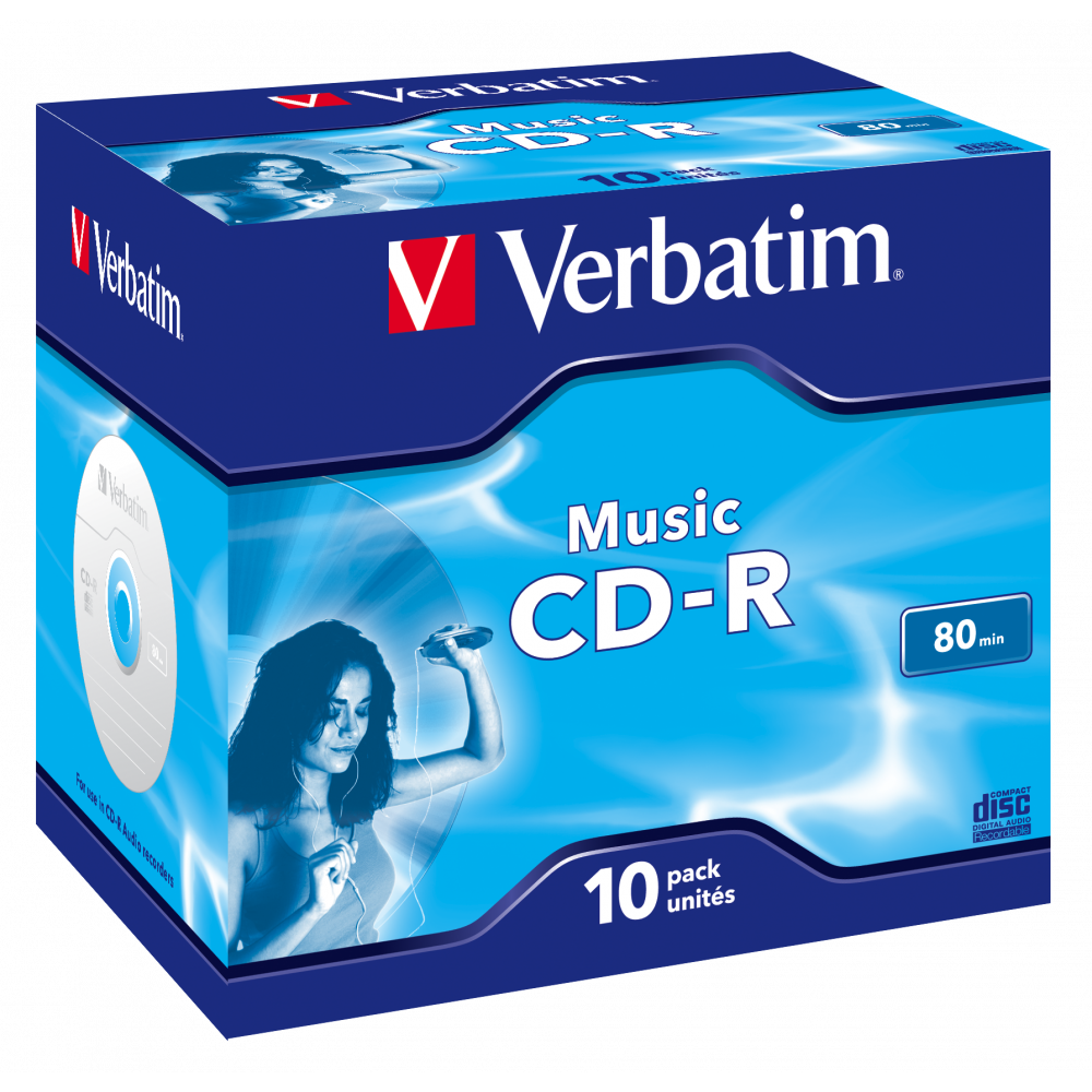 Оптический диск Verbatim CD-R AUDIO 80MIN Music, Jewel Case, 10 шт