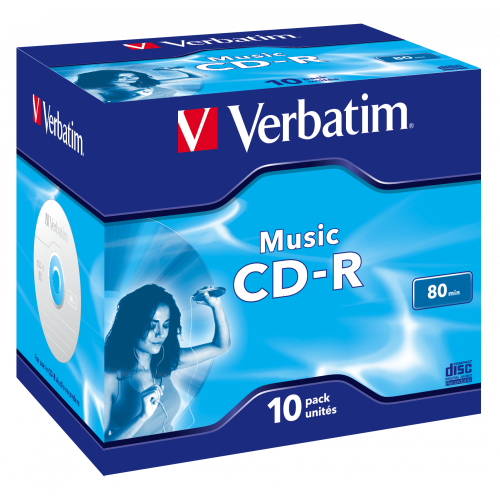 Оптический диск Verbatim CD-R AUDIO 80MIN Music, Jewel Case, 10 шт