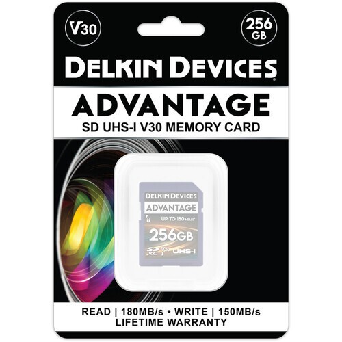 Карта памяти Delkin Devices Advantage SDXC 256GB UHS-I U3 V30, R/W 180/100 МБ/с