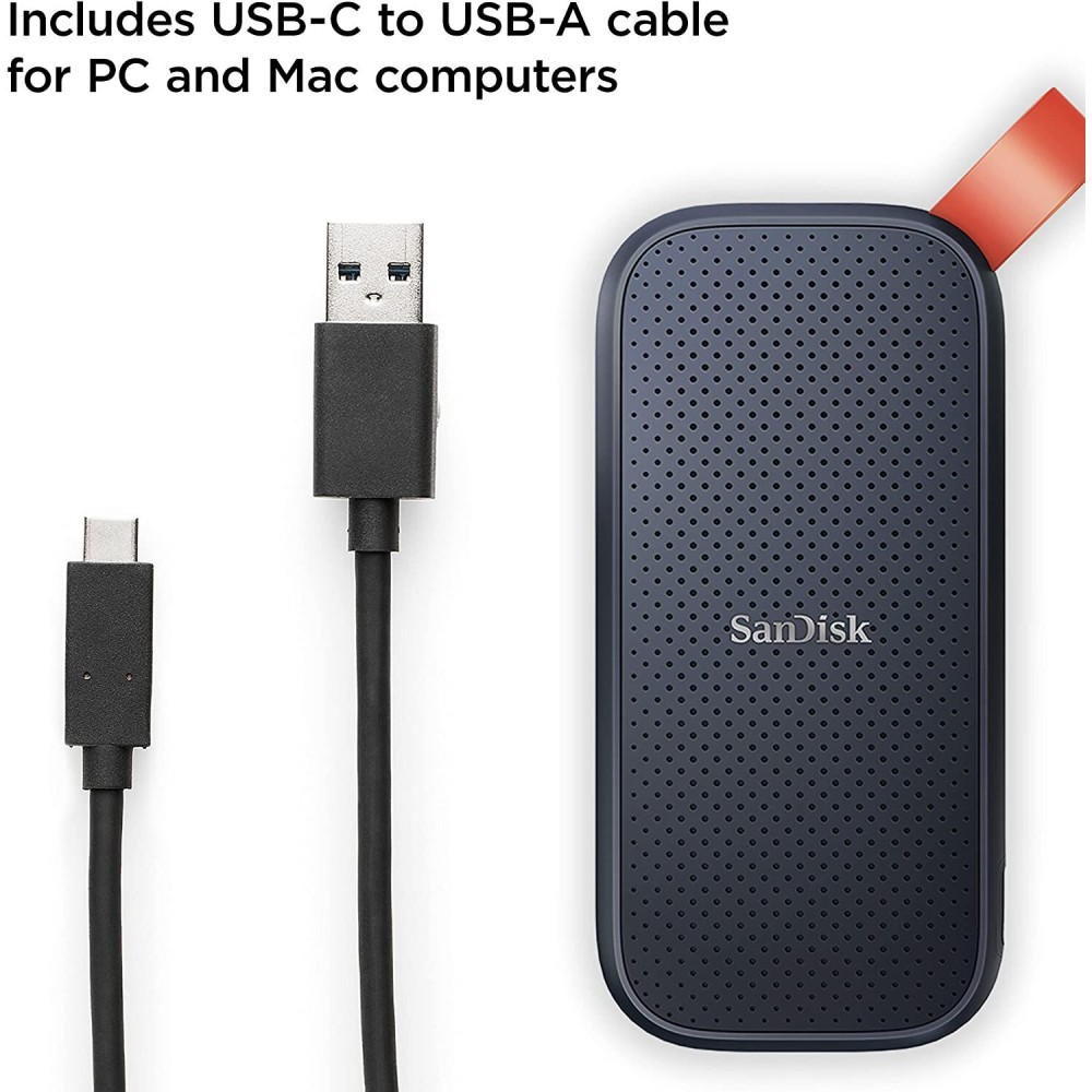Внешний накопитель SanDisk Portable SSD USB 3.2 Type-C 2TB, R/W 520/520 МБ/с