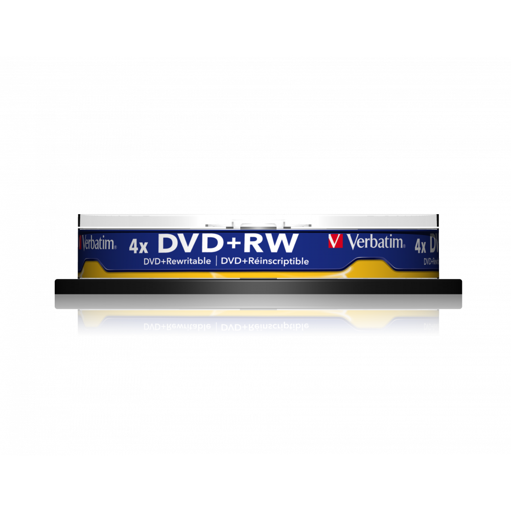 Оптический диск Verbatim DVD+RW 4.7GB 4X SERL Matt Silver, Spindle, 10 шт