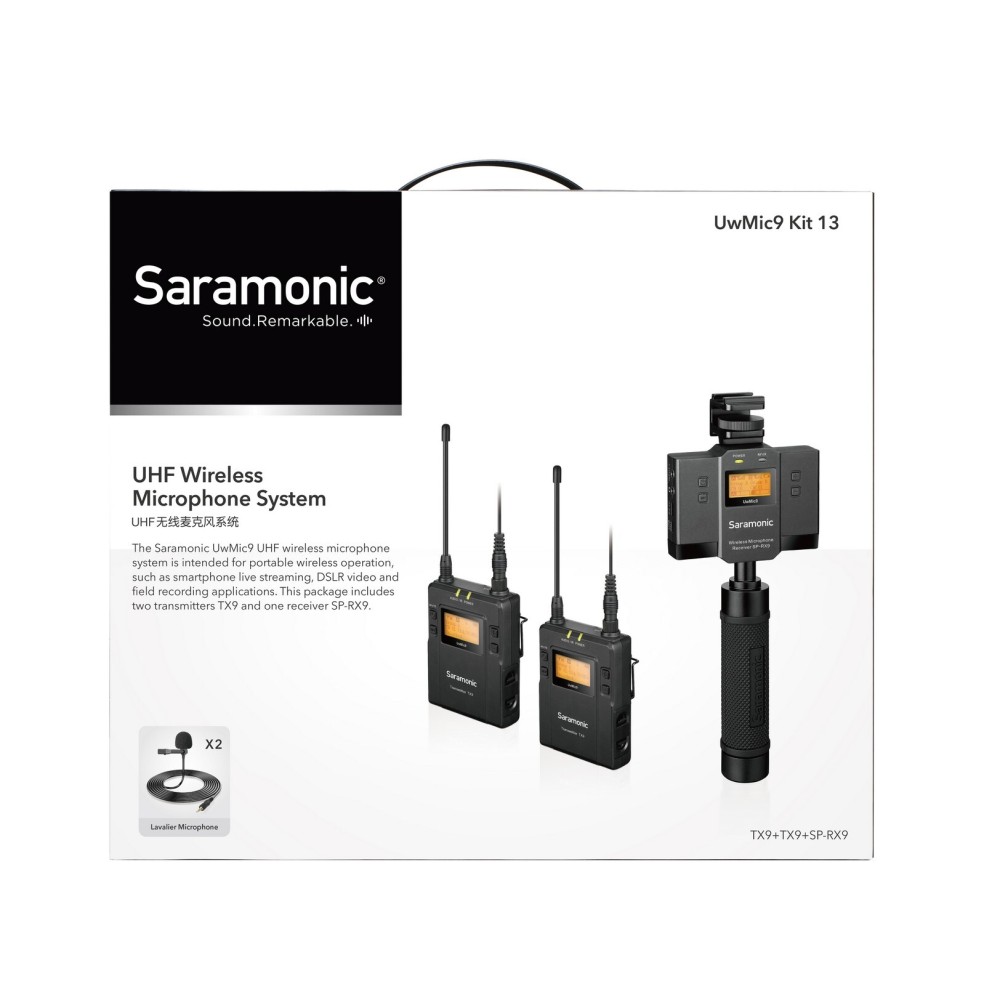 Радиосистема Saramonic UwMic9 Kit13 TX9+TX9+SPRX9 приемник с держателем смартфона + 2 передатчика